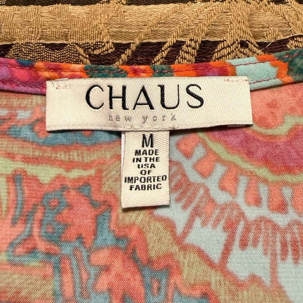 Chaus Multicolor Cold-Shoulder Paisley Blouse. New with tags. - Picture 4 of 6